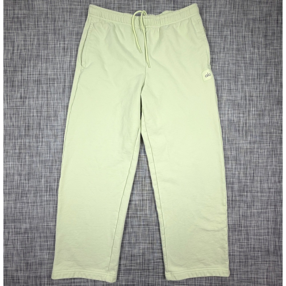 Alo Unisex Renown Heavy Weight Sweatpants Light Green Straight Leg Approx XL(?)